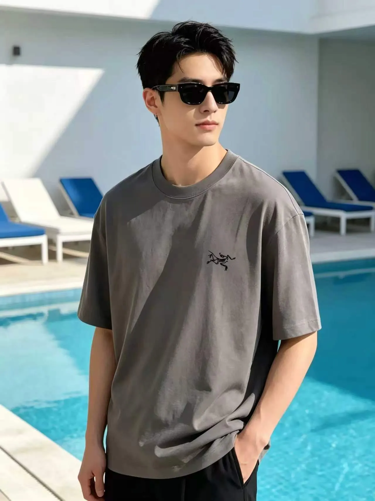 Arc’ter/ logo + New Arrival ， ， ， ， T Same Style。 :Black White Blue Gray Size:S（90-130 ） M（125-140 ） L（135-160 ） XL（160-180 ） XXL（180 ）